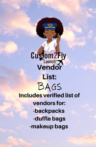 Vendor List: Bags - Custom2Fly 
